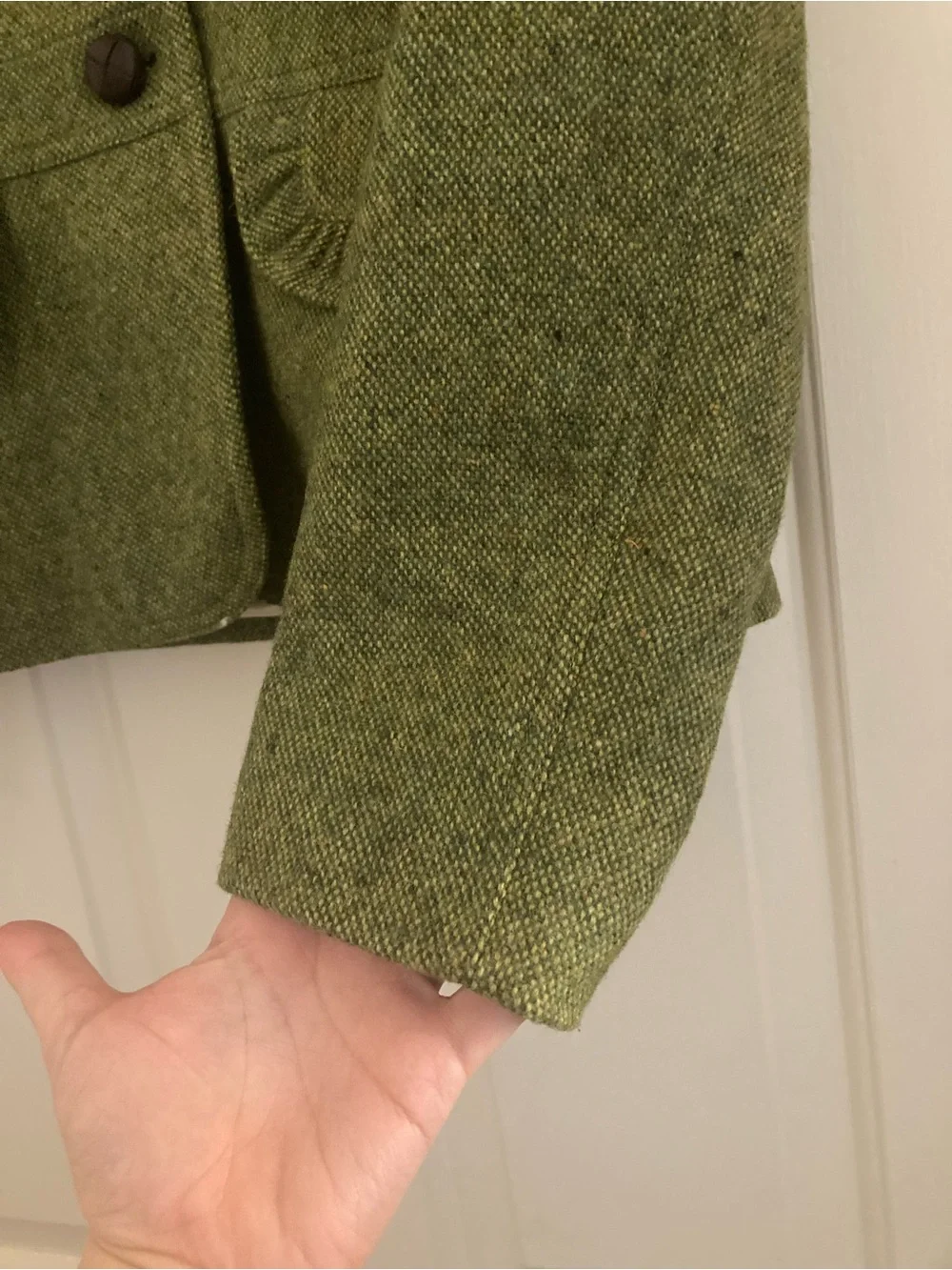 J. Crew Factory Olive Green Wool-Blend Button Jacket